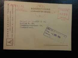 1954 OSLO To BERLIN West TANUM Books Trader Metter Mail Card Norway - Storia Postale