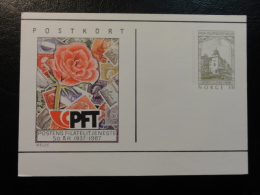 Postal Stationery PFT Rose And Stamps  Norway - Entiers Postaux