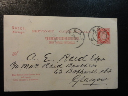 Postal Stationery MOLDE To GLASGOW Scotland  Norway - Entiers Postaux