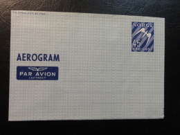 AEROGRAMME Aerogram Postal Stationery 45 Ore  Norway - Service