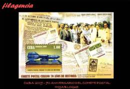 AMERICA. CUBA MINT. 2009 70 ANIVERSARIO DEL COHETE POSTAL CUBANO. HOJA BLOQUE - Ongebruikt