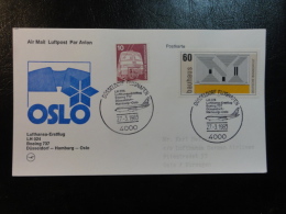 First Flight Erstflug Lufthansa DUSSELDORF HAMBURG OSLO 1983 B_737 Norway - Cartas & Documentos