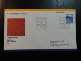 First Flight Erstflug Lufthansa OSLO  FRANKFURT 1977 Norway - Lettres & Documents