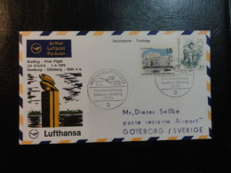 First Flight Erstflug Lufthansa HAMBURG GOTEBORG OSLO 1970 Norway - Cartas & Documentos