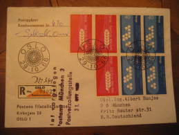 OSLO 1966 Chemics Chemical Set 7 Stamp To Munchen Germany On Remboursement Registered Cover Norway Norvege - Brieven En Documenten