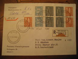 OSLO 1968 9 Stamp To Munchen Germany On Remboursement Registered Cover Norway Norvege - Cartas & Documentos