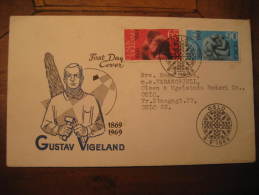 OSLO 1969 Sculpture Set 2 Stamp On Fdc Cover Norway Norvege - Lettres & Documents