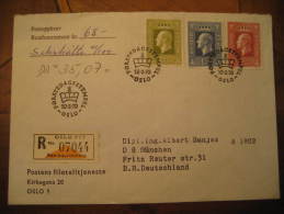 OSLO 1970 3 Color Stamp To Munchen Germany On Remboursement Registered Cover Norway Norvege - Lettres & Documents