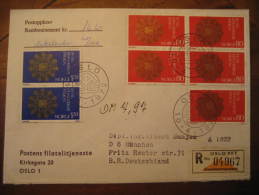 OSLO 1972 Bank Set 7 Stamp To Munchen Germany On Remboursement Registered Cover Norway Norvege - Lettres & Documents