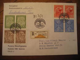 HAFRSFJORD 1972 Art Set 8 Stamp To Munchen Germany On Remboursement Registered Cover Norway Norvege - Storia Postale