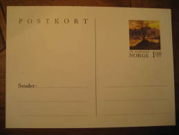 POSTKORT 1,00 Tree Paint Postal Stationery Card Norway Norvege - Entiers Postaux
