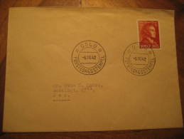 Oslo 1942 To Her Stamp On Cover Norway Norvege - Briefe U. Dokumente