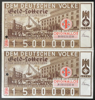 Deutschland, Germany - 2 X " DEM DEUTSCHEN VOLKE ", GELDLOTTERIE, FOTO & DOKUMENT Der NSDAP, 1934 ! - Otros & Sin Clasificación