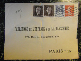 1945 Lettre (devant) ENTIER POSTAL Du PATRONAGE De L'ENFANCE Et De L'ADOLESCENCE Semeuse 10c + Dulac + Chaine Brisée - Buste Ristampe (ante 1955)