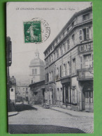 CPA Le Chambon-Feugerolles (42) - Rue De L'Eglise (tabac, Café ...) - Le Chambon Feugerolles