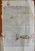 BP252 CUBA SPAIN NEWSPAPER ESPAÑA 1838 EL CORREO DE TRINIDAD 19/05/1838 39X43cm - [1] Fino Al 1980