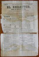 BP253 CUBA SPAIN NEWSPAPER ESPAÑA 1848 EL REDACTOR 15/05/1848 55X37cm SANTIAGO C - [1] Fino Al 1980