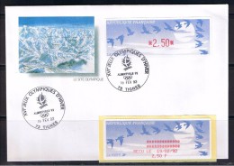 JEUX OLYMPIQUES,  Tignes, LETTRE, 2.50, De LISA 1 Oblitéré  Au 19/02/92 . - 1990 Type « Oiseaux De Jubert »