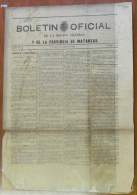 BP258 CUBA SPAIN NEWSPAPER ESPAÑA 1892 BOLETIN OFICIAL MATANZA 27/8/1892 46X32cm - [1] Until 1980