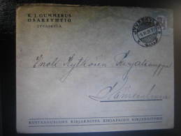 1927 JYVASKYLAto HAMMENLINA  Cover Finland - Briefe U. Dokumente