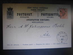 1889 KUOPIO To ABO Rusia Russian Administration Russia Postal Stationery Card Finland - Interi Postali