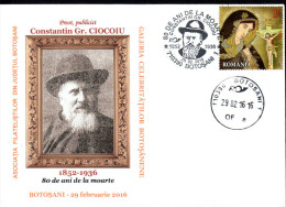 Romania / Special Cover With Special Cancellation / Preot Constantin CIOCOIU - Théologiens