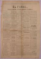 BP266 CUBA SPAIN NEWSPAPER ESPAÑA 1880 EL FANAL 26.11.1880 55X38cm - [1] Until 1980