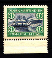 Danish West Indies MNH Scott #37 1fr Sailboat In St. Thomas Harbour - Denmark (West Indies)