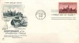 1946  Smithsonian Institution  Sc 943 ArtCraft Cachet Unaddressed FDC - 1941-1950