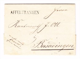 Heimat TG AFFELTRANGEN Stabstempel Brief  Nach Basadingen Rücks. 2-Kreis Stempel Münschweilen 8.1.1849 - 1843-1852 Federale & Kantonnale Postzegels