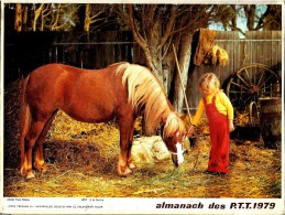 ALMANACH DES P.T.T 1979  - 2 Volets Cartonnés Complet ** LE GARCON ET SON CHIEN - A LA FERME ** Photos : STONE Et BOUILL - Grand Format : 1971-80