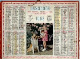 ALMANACH DES P.T.T 1954 (71)  -  Complet ** EN FAMILLE ** Calendrier * OLLER * Série 1 - Big : 1941-60