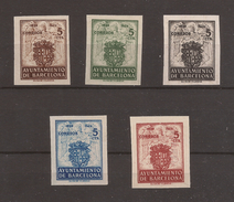 1942 Escudo Ayuntamiento Barcelona Edifil 55s/59s** VC 68,00€ - Barcelona