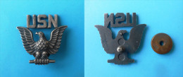 US NAVY JRM - OFFICIERS CAP HAT BADGE * USN Eagle Wings Insignia * Marine Kriegsmarine Marina Militare - Navy