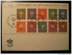 Vaduz 1968 Fdc Yvert Service 10 Stamp Cancel Cover LIECHTENSTEIN - Covers & Documents