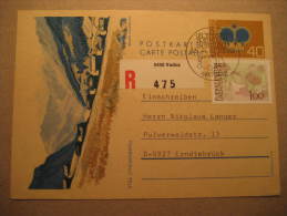 Vaduz 1978 To Erndtebruck Registered Steg Triesenberg Postal Stationery Card Liechtenstein - Entiers Postaux