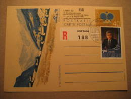 Vaduz 1982 Registered Steg Triesenberg Postal Stationery Card Liechtenstein - Postwaardestukken