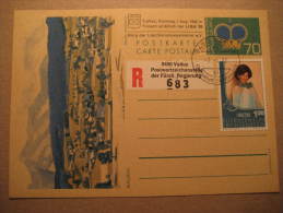 Vaduz 1982 LIBA Mauren Registered Postal Stationery Card Liechtenstein - Postwaardestukken