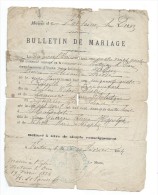 Bulletin De Mariage /Pierre FOLLIN-Sidonie GUERIN/Fontaine Le Dun /Seine Inférieure /1884      AEC17 - Unclassified