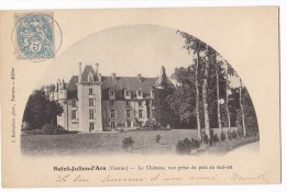 SAINT-JULIEN-L'ARS. - Le Château, Vue Prise Du Parc Au Sud-est. Carte Précurseur - Saint Julien L'Ars