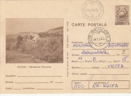 38270- SLATINA- CLOCOCIOV MONASTERY, POSTCARD STATIONERY, 1986, ROMANIA - Abbayes & Monastères