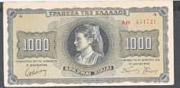 GREECE (GRECIA)  : 1000 Drachmai - P118 - 1942 -VF - Grèce