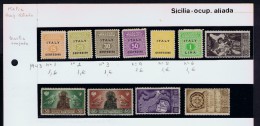 ITALY Occu. Aliada  SICILIA   Mint LOT  #several (1943 Occ. SICILIA Stamps) Sp3788 - Anglo-Amerik. Bez.: Sicilë