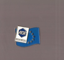 Pin's Assurance / Assurances AGF / Drapeau Européen (bleu Clair) - Banks