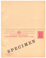 ENTIER OUGANDA  NEUF SPECIMEN STATIONERY GANZSACHE CARTE AVEC REPONSE - East Africa & Uganda Protectorates