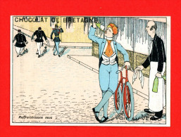 Chocolat De Bretagne, Chromo Lith. Bognard, Thème Cyclisme, Vélo, Bicyclette, Scènes Comiques, Rafraichissons Nous - Other & Unclassified