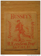 Hussey's Special Message 54 Pine St NY R Easson Propr Scott 87L71 Cartero Postman Local Stamp - Sellos Locales