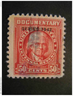 Documentary 50 C Series 1942 Overprinted - Revenues