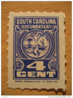 South Carolina Documentary 4 Cents Blue Dark  Weldon Williams & Lick - Fiscale Zegels