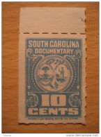 South Carolina Documentary 10 Cents American Bank Note Co - Fiscale Zegels